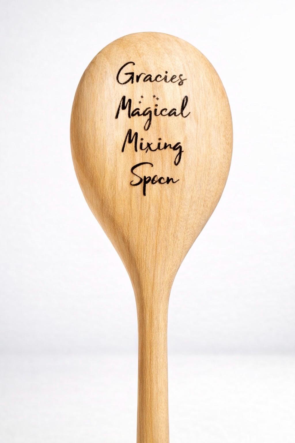 Personalized Magic Mixing Spoon | Custom Engraved Wooden Baking Gift