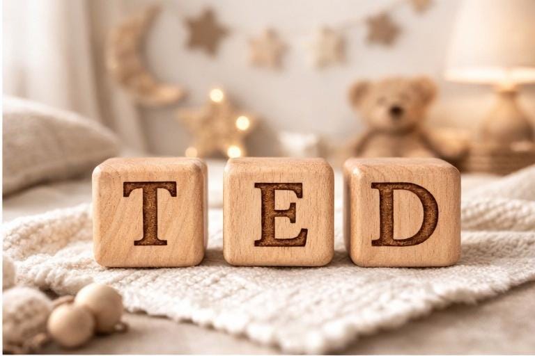 Personalised Wooden Baby Name Blocks, Nursery Shelf Decor, Scandinavian Style Cubes