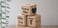 Personalized Engraved Wood Name Block | Baby Keepsake Cube