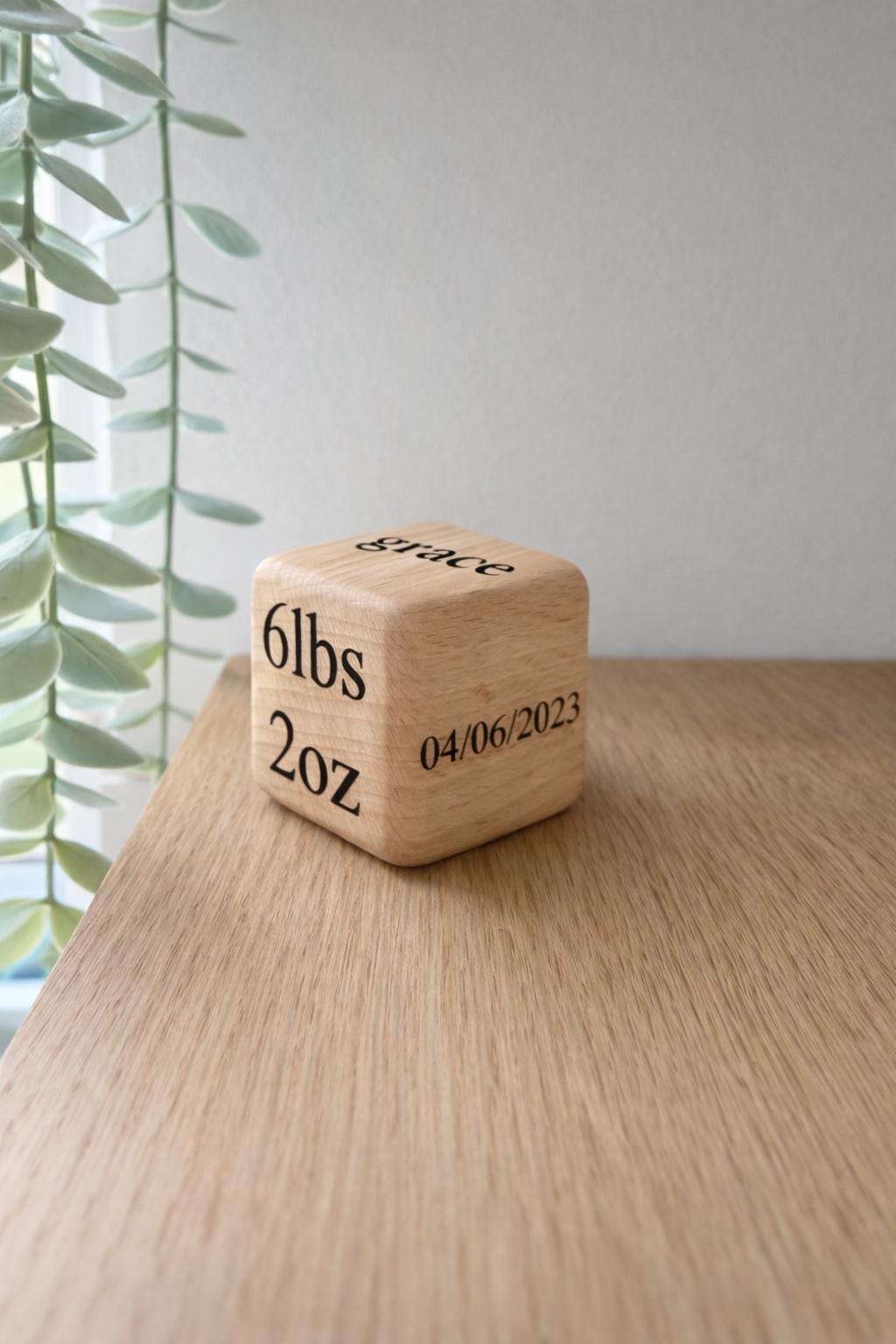 Personalized Engraved Wood Name Block | Baby Keepsake Cube
