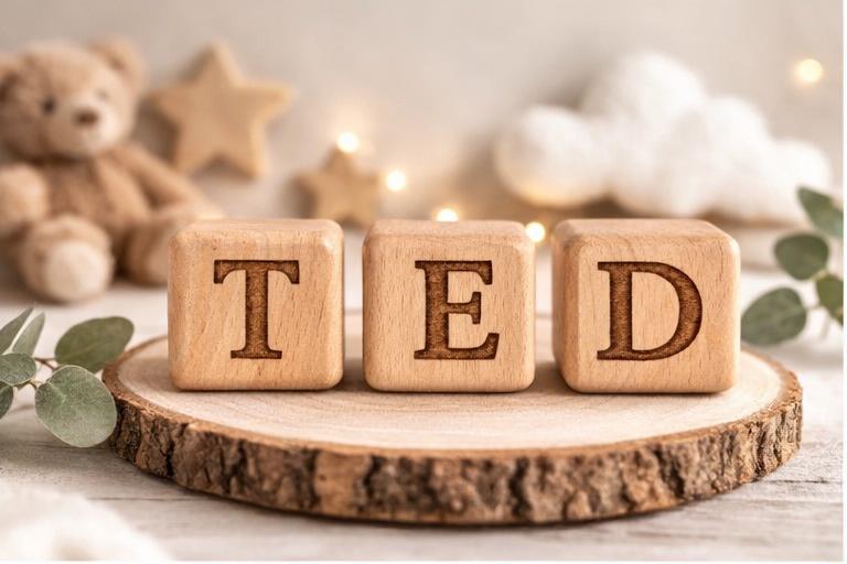 Personalised Wooden Baby Name Blocks, Nursery Shelf Decor, Scandinavian Style Cubes