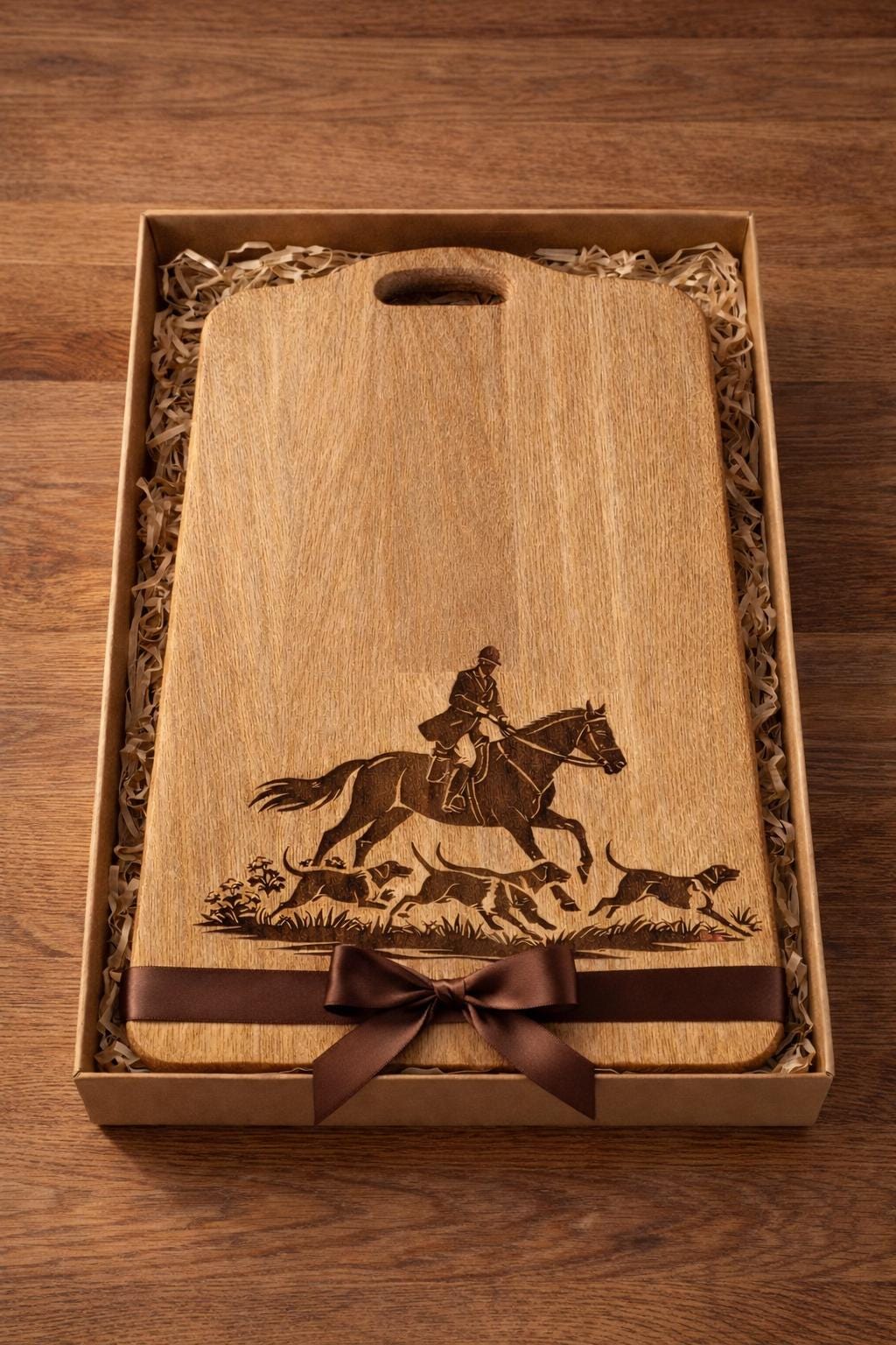 Engraved Solid Oak Chopping Board | Horse & Hound Equestrian Kitchen Gift