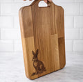 Engraved hare solid Oak Chopping Board | Rustic Kitchen Decor | farmhouse decor