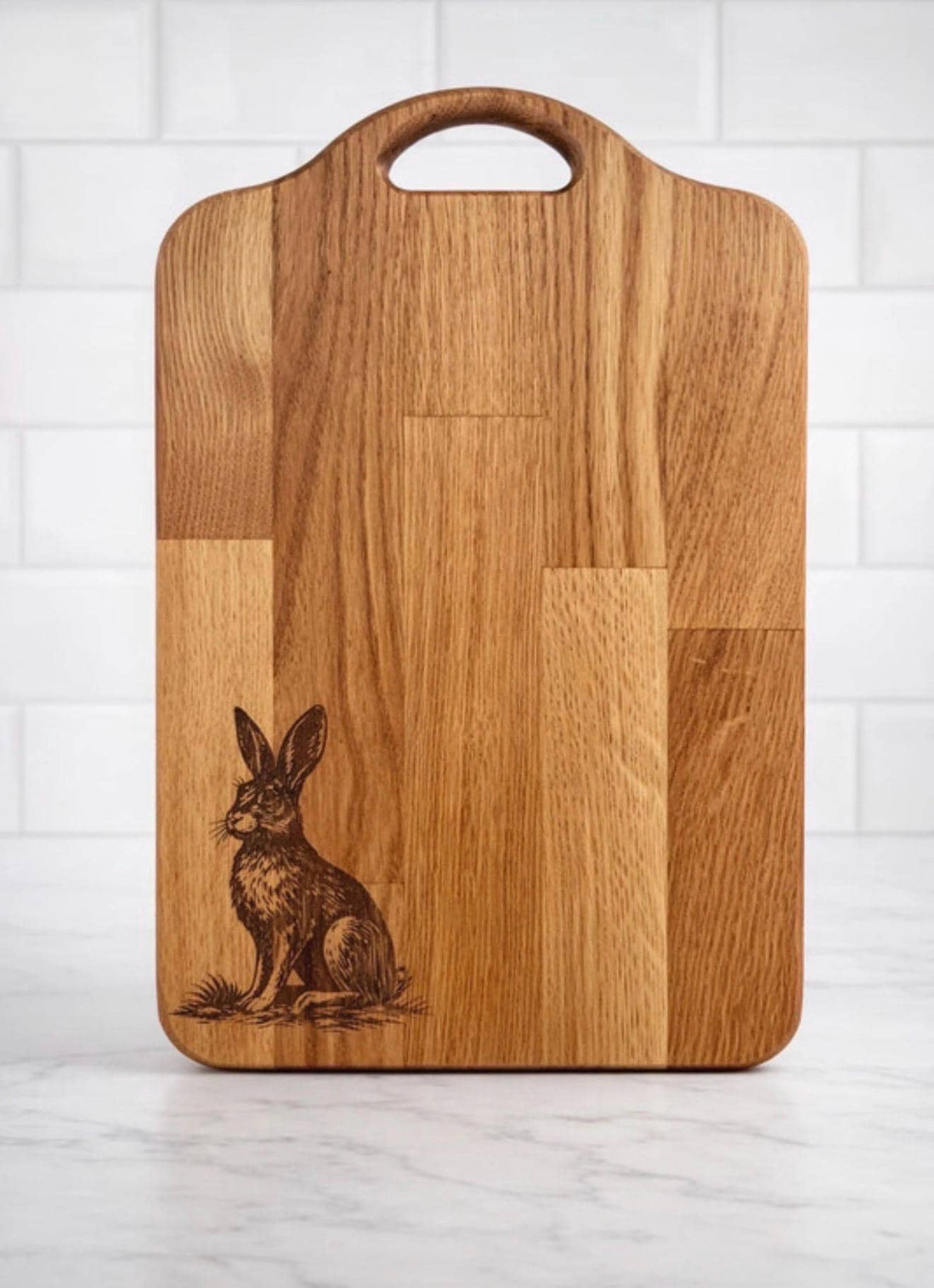 Engraved hare solid Oak Chopping Board | Rustic Kitchen Decor | farmhouse decor