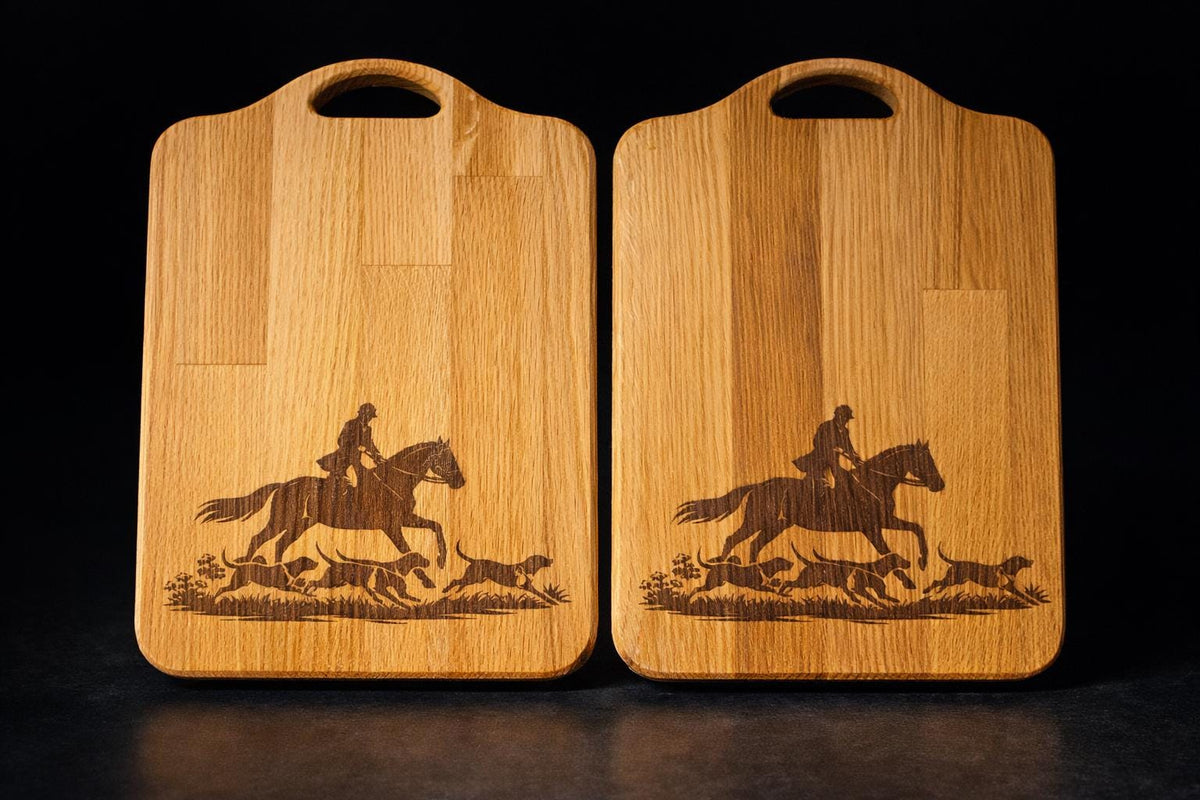 Engraved Solid Oak Chopping Board | Horse & Hound Equestrian Kitchen Gift