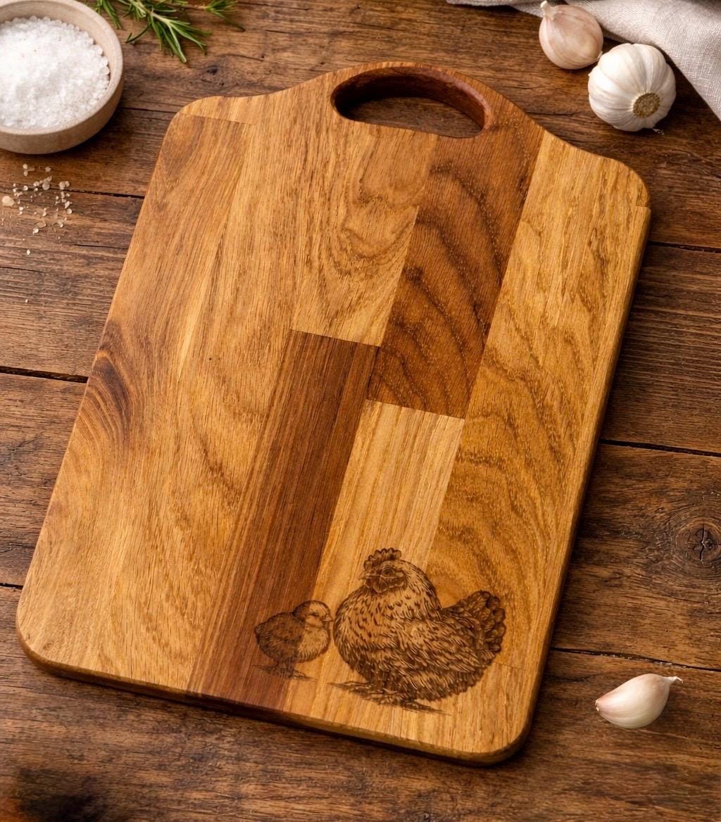 Engraved solid Oak Chopping Board | Rustic Kitchen Decor | farmhouse decor