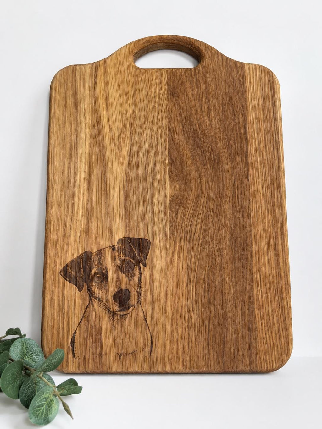 Engraved Jack Russell Solid Oak Chopping Board | Rustic Kitchen Decor