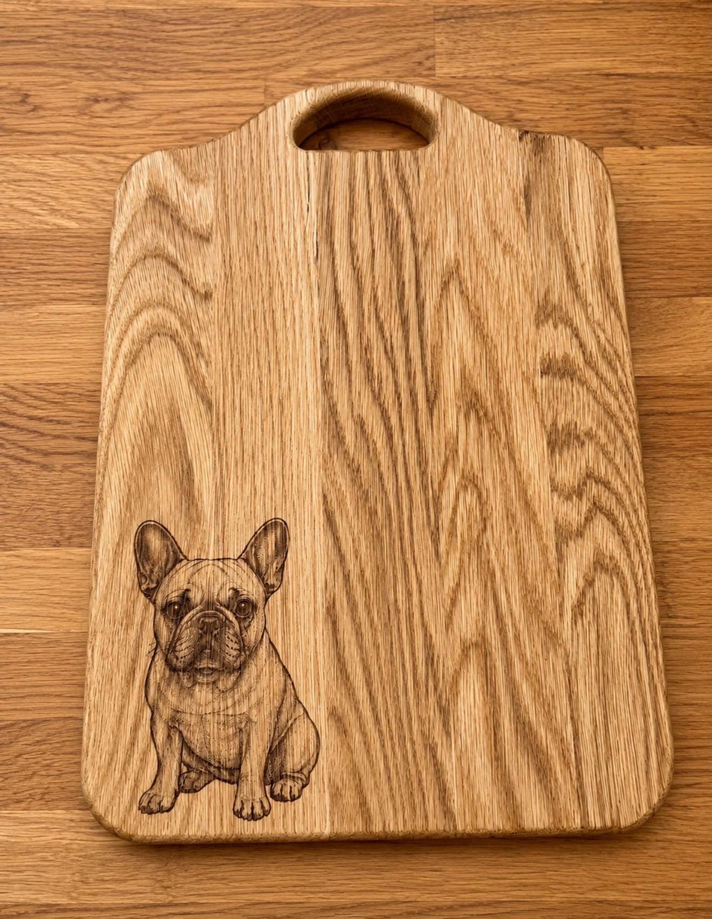 Personalized Oak Pet Photo Engraved Chopping Board | Custom Kitchen Decor