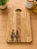 Engraved western | cowboy design  Oak Chopping Board | Rustic Kitchen Decor