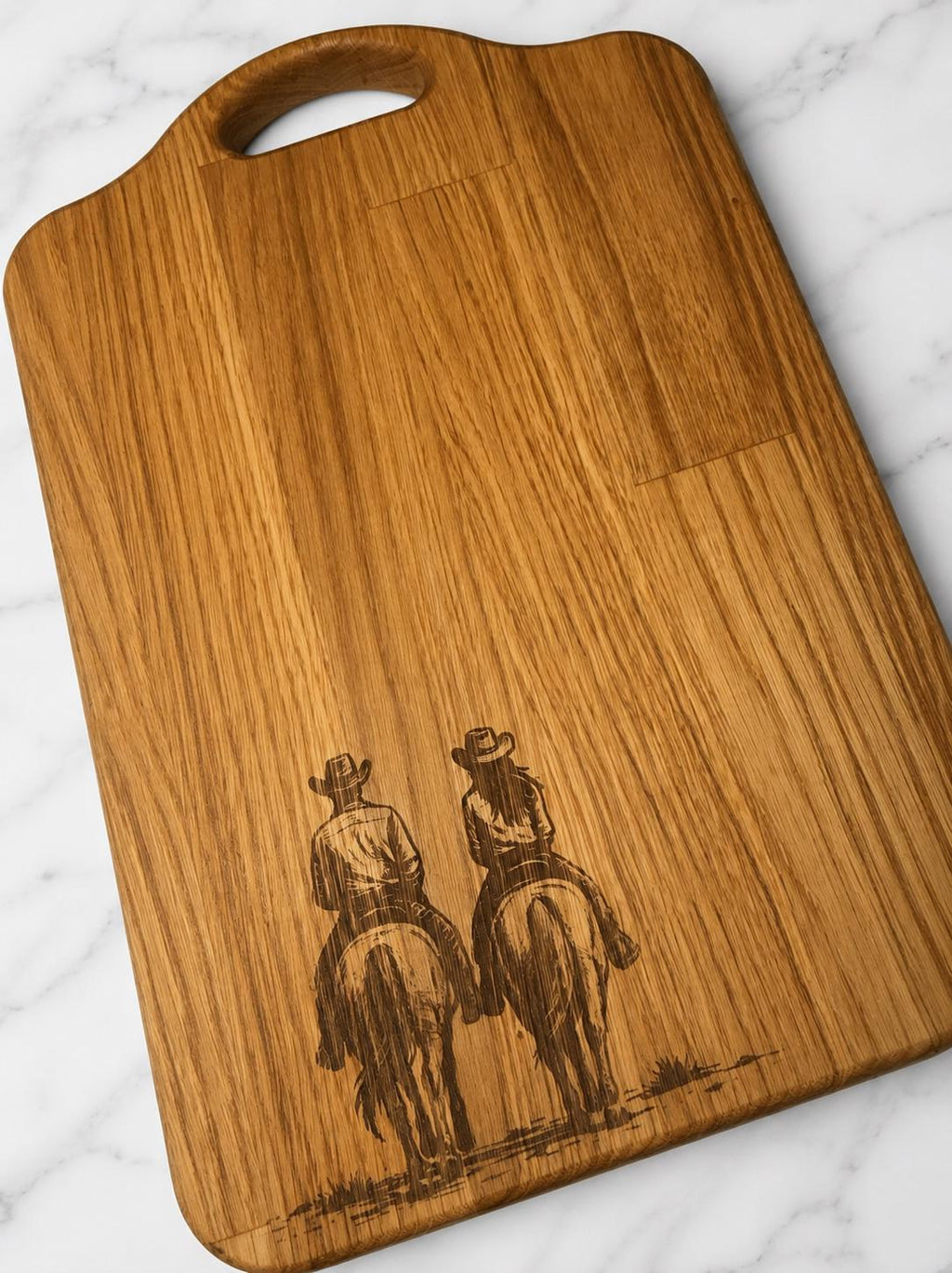 Engraved western | cowboy design  Oak Chopping Board | Rustic Kitchen Decor