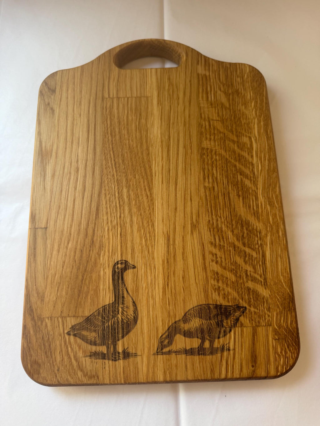 Engraved geese | solid Oak Chopping Board | Rustic Kitchen Decor | farmhouse decor