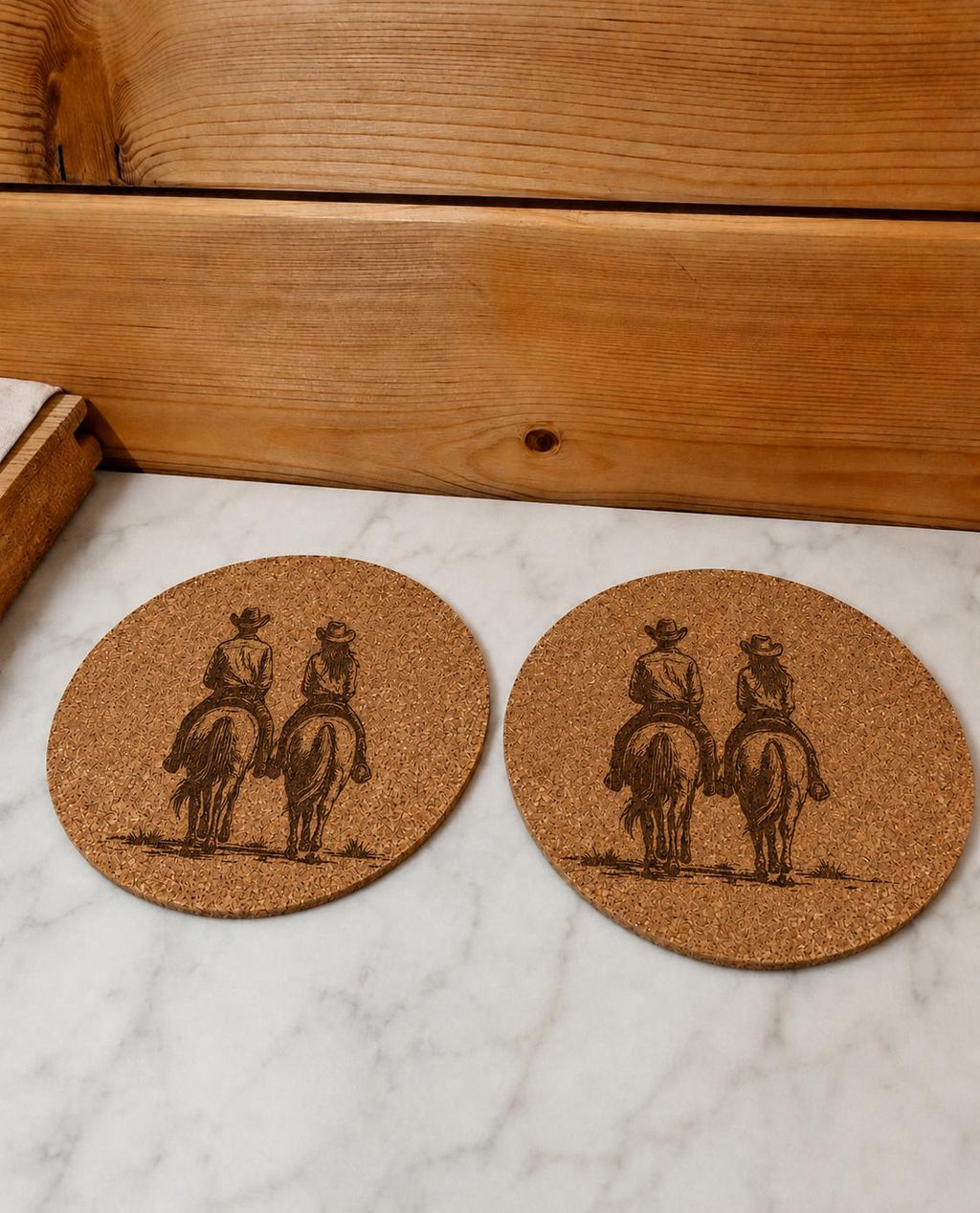 Engraved western | cowboy design  Oak Chopping Board | Rustic Kitchen Decor