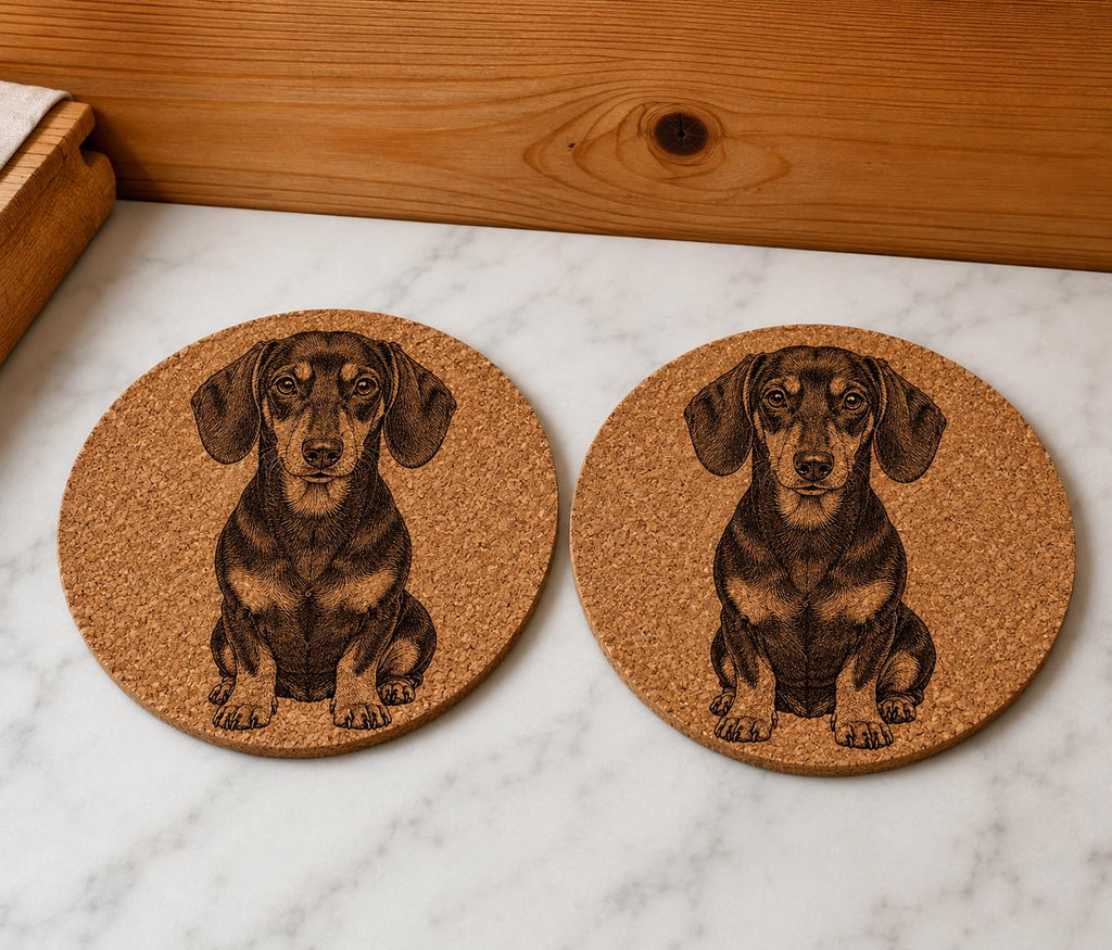 Engraved Dachshund design oak chopping board / serving board / dog lover gift