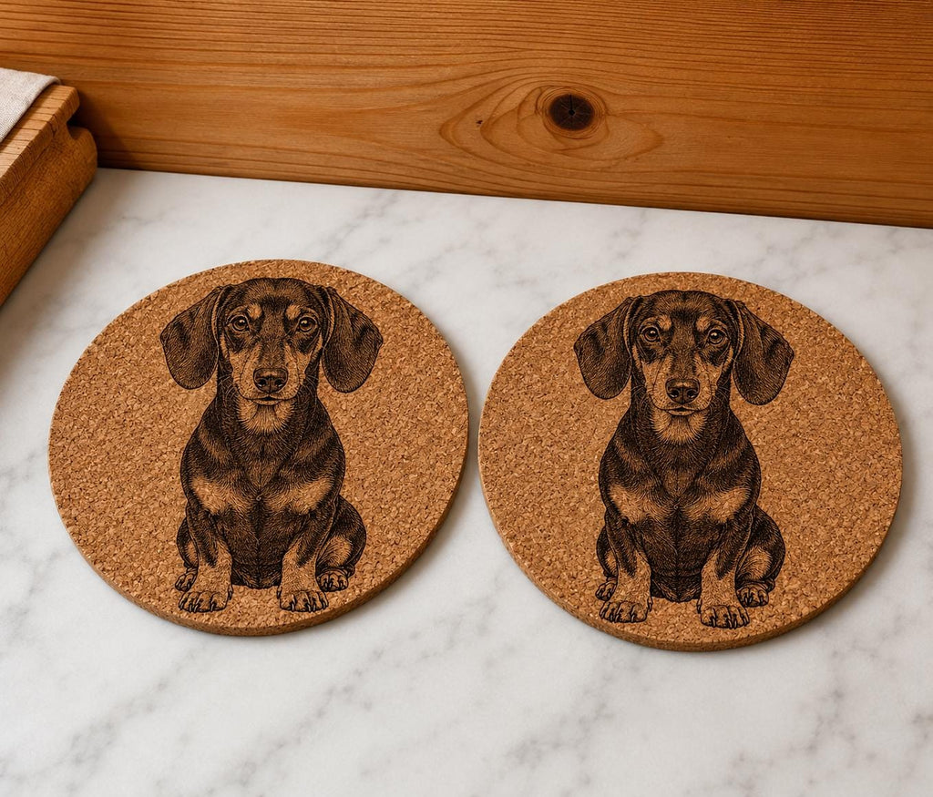 personalized Pet photo engraved cork coaster / gift idea