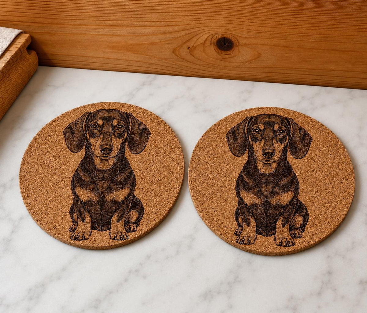 personalized Pet photo engraved cork coaster / gift idea