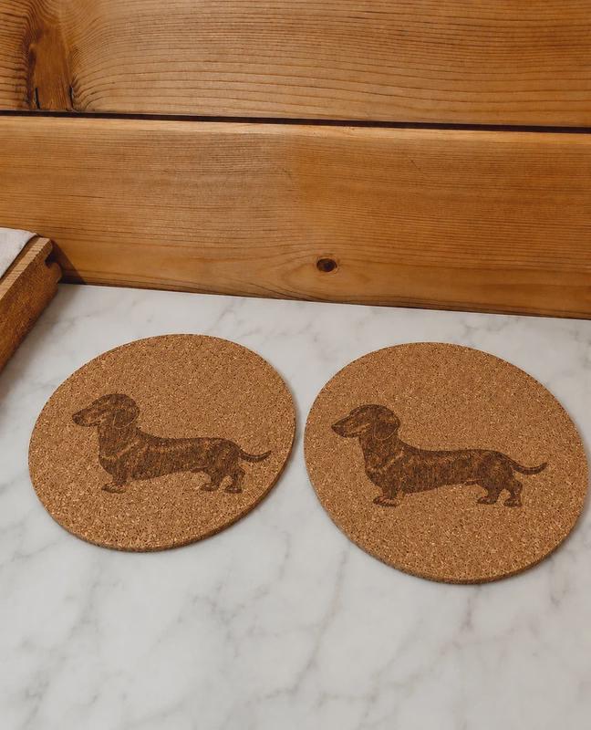 personalized Pet photo engraved cork coaster / gift idea