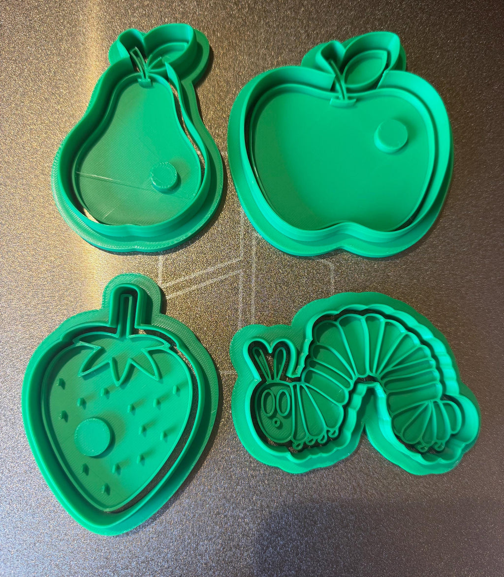 Hungry caterpillar cookie cutter set | fondant embossers | playdough toy | kids baking
