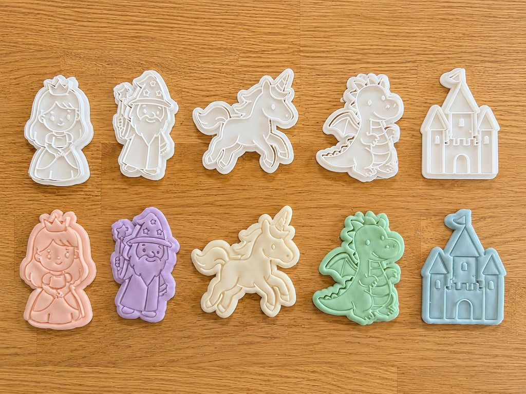 Enchanted Princess & Dragon Play Dough Moulds | Fairy Tale Tuff Tray Inserts | Montessori Sensory Play | Storytelling Playdough Cutters