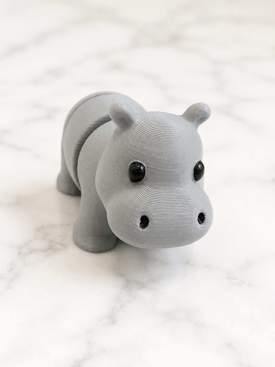 Cute Articulated Hippo Fidget Toy | 7cm 3D Printed Hippo | Sensory Desk Toy | Pocket Animal Gift