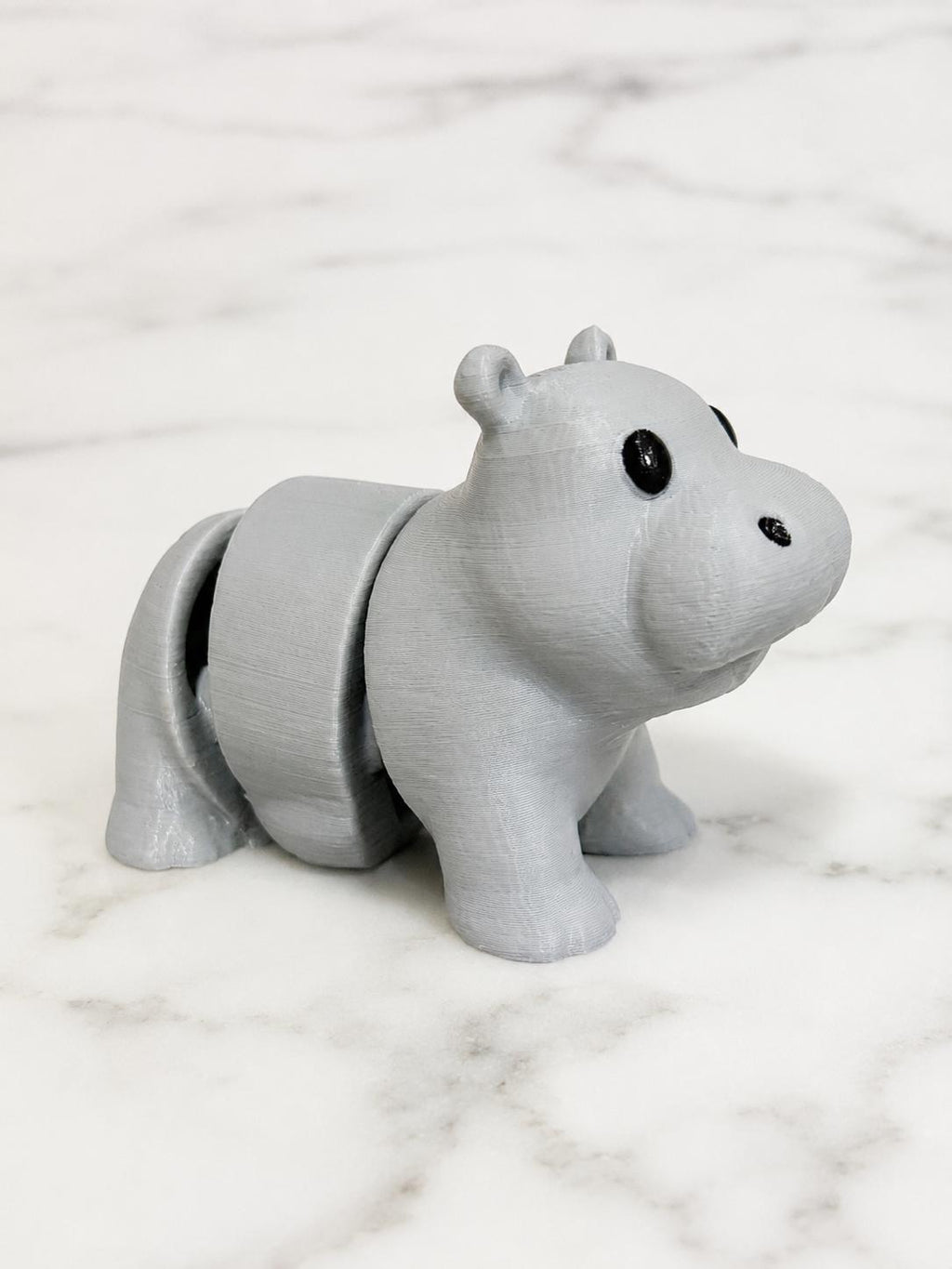 Cute Articulated Hippo Fidget Toy | 7cm 3D Printed Hippo | Sensory Desk Toy | Pocket Animal Gift