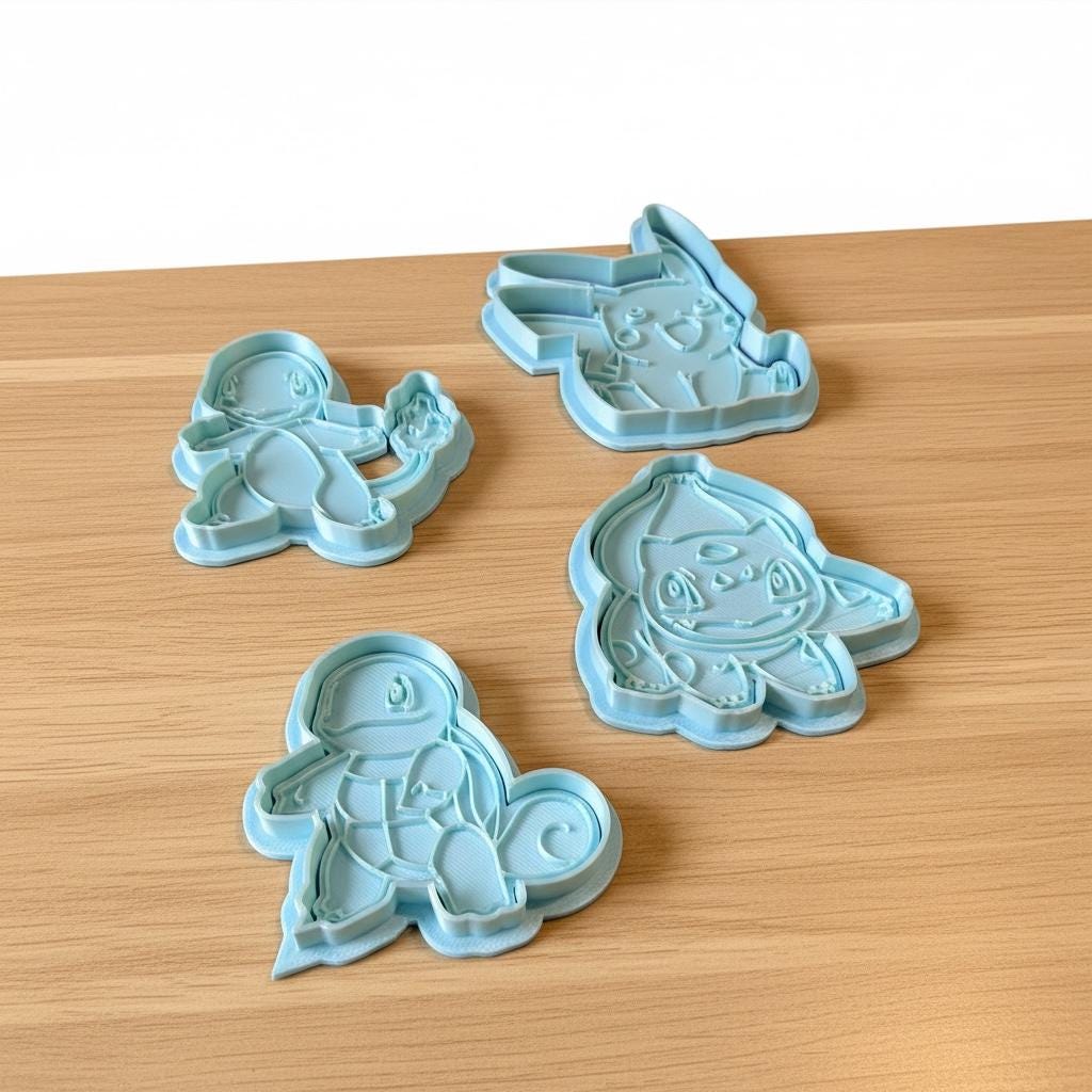 Pokémon Inspired Cookie Cutters Set of 4  | Fondant, Clay & Playdough Cutters | Baking