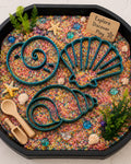 Seashell Sensory Play Tray | Montessori Ocean-Themed Tuff Tray Activity | Colour Sorting & Fine Motor Play | Rice Sensory Bin Insert
