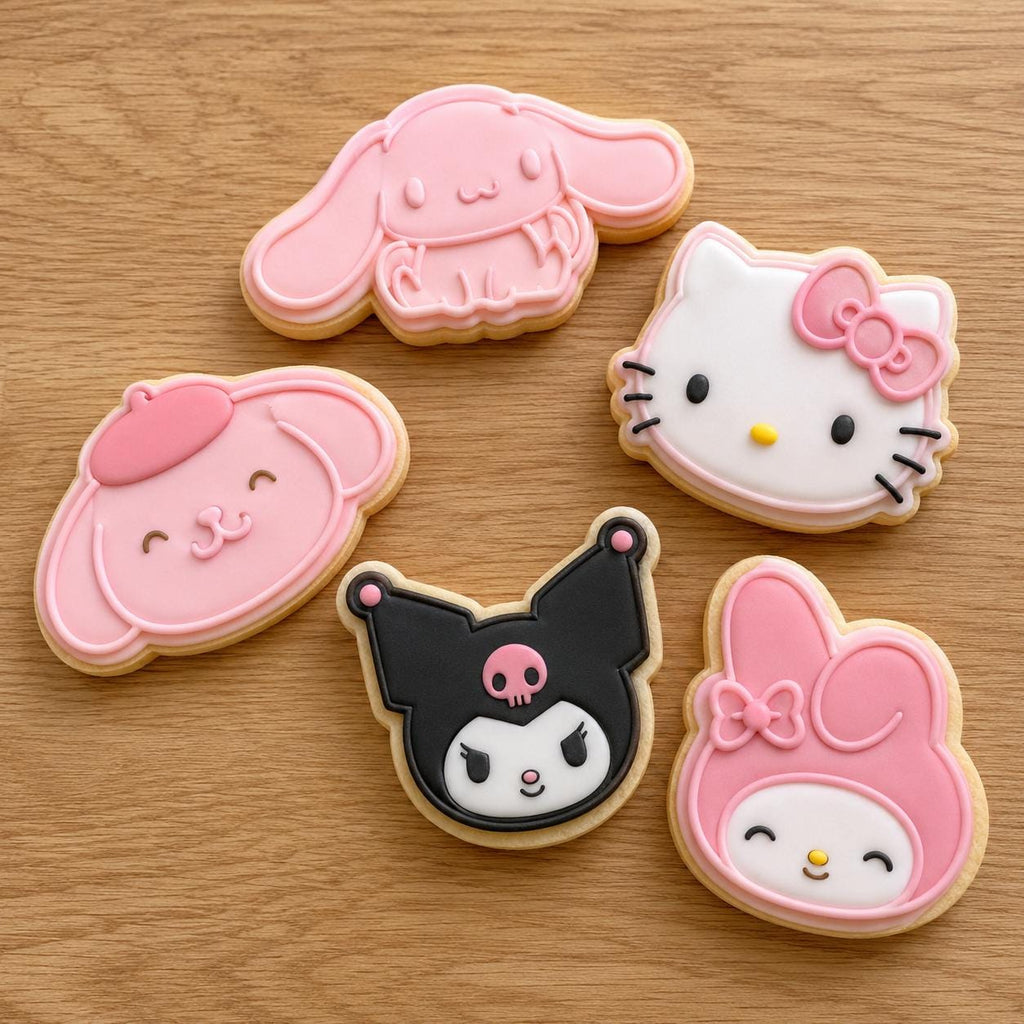 Sanrio Cookie Cutters & Play Dough Moulds Set of 5 | 3D Printed PLA | Fondant Cutters | Kids Baking | Sensory Play