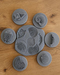 Fossil Play Dough & Sand Stamps Set | Dinosaur Fossil Imprints | Sensory Play | EYFS Montessori | Fine Motor Learning |