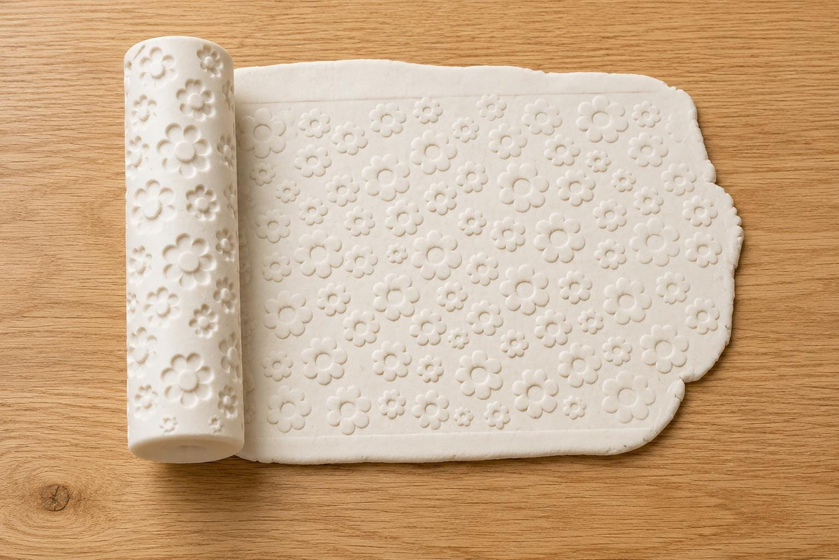 Floral Texture Roller for Playdough, Clay & Fondant | Flower Embossing Roller | Multiple Designs