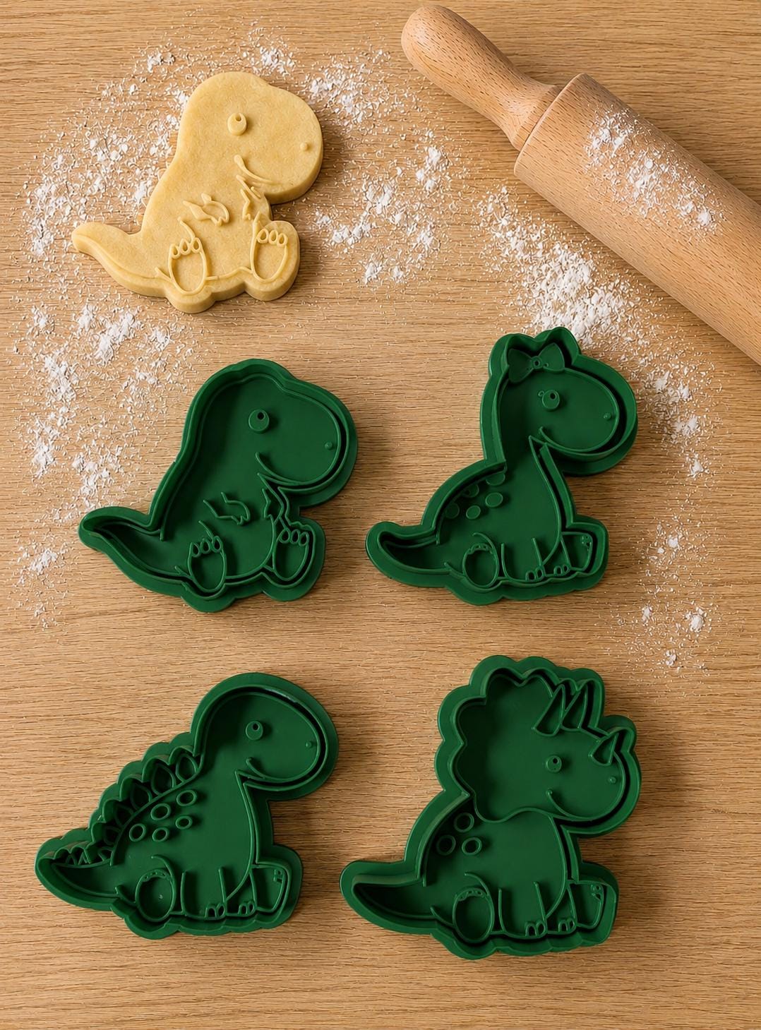 Dinosaur cookie cutters set of 4 | kids baking tools