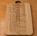 Personalised Handwritten Recipe oak Chopping Board | Engraved Family Recipe | Memorial Keepsake | Custom Oak Recipe Board | Kitchen Gift