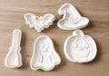 Halloween Cookie Cutters Set of 5 | Pumpkin, Ghost, Bat, Witch Hat & Broom