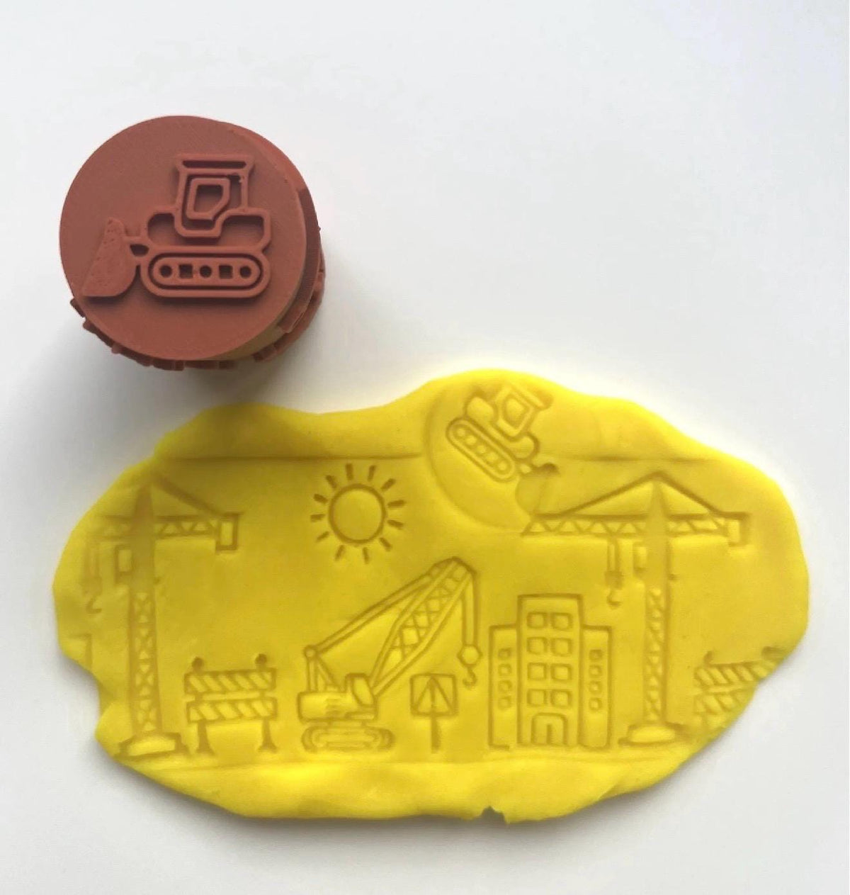 Construction Site Playdough Roller | Construction Vehicles Texture Roller | Sensory Play