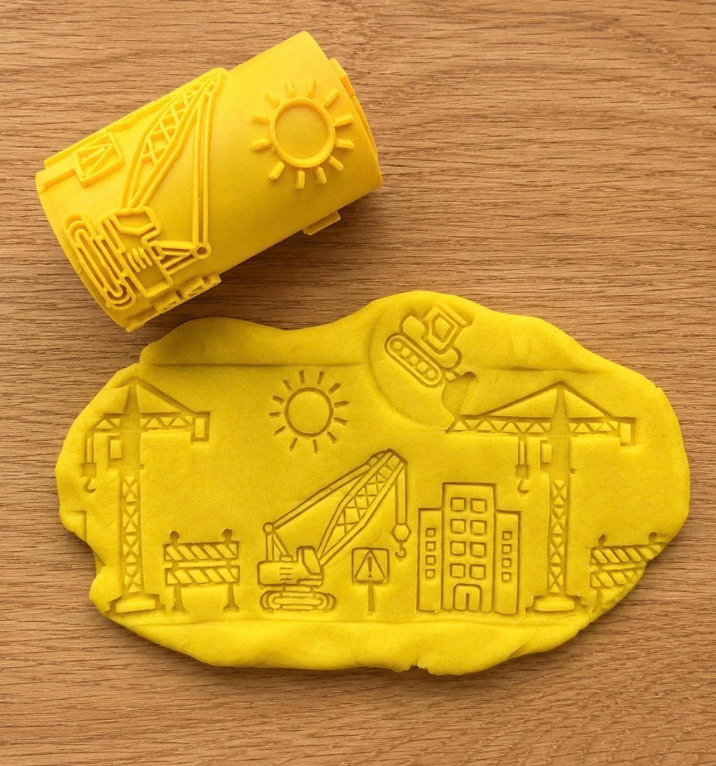 Construction Site Playdough Roller | Construction Vehicles Texture Roller | Sensory Play