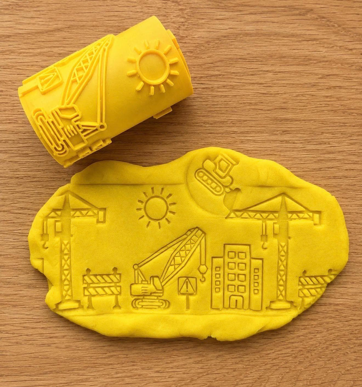 Construction Site Playdough Roller | Construction Vehicles Texture Roller | Sensory Play