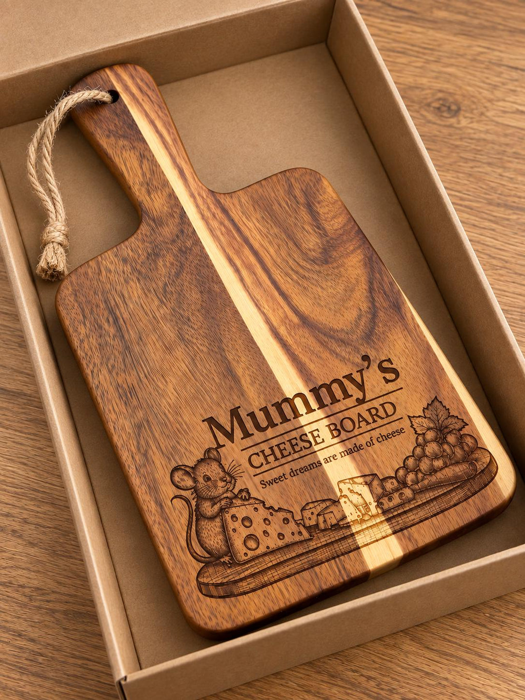 Personalised Acacia Wood Cheese Board | Engraved  Serving Board | chopping board | 30 x 15cm | Kitchen Gift