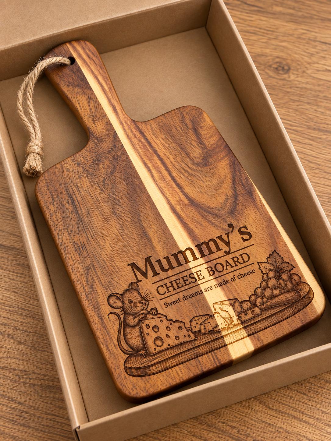 Personalised Acacia Wood Cheese Board | Engraved  Serving Board | chopping board | 30 x 15cm | Kitchen Gift