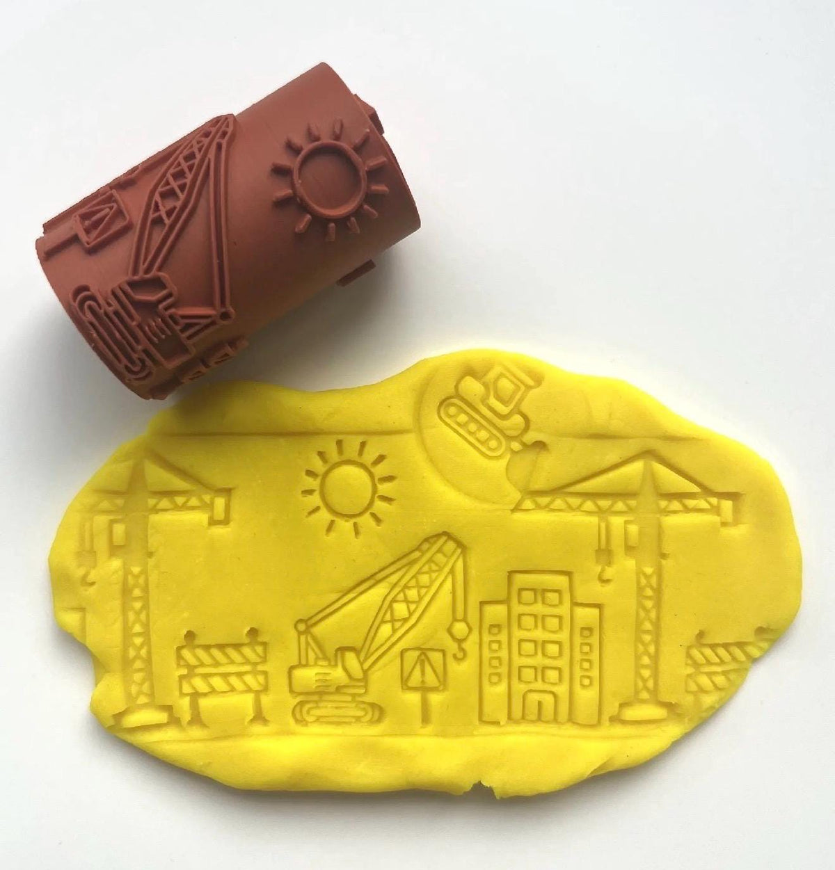 Construction Site Playdough Roller | Construction Vehicles Texture Roller | Sensory Play