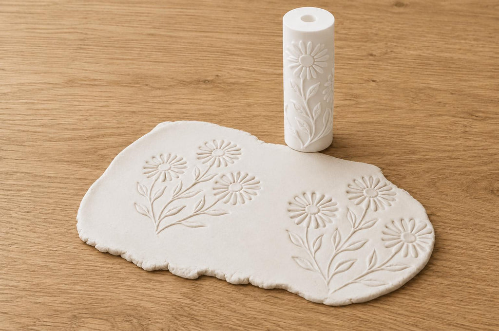 Floral Texture Roller for Playdough, Clay & Fondant | Flower Embossing Roller | Multiple Designs