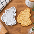 Ghost carrying Pumpkin Cookie Cutter & Embosser Stamp | Autumn Halloween Baking | 8 cm