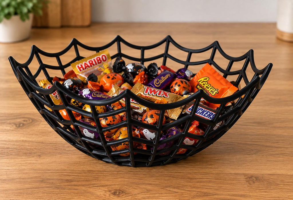 Halloween Cobweb Sweet Bowl – 20cm | Spider Web Treat Bowl