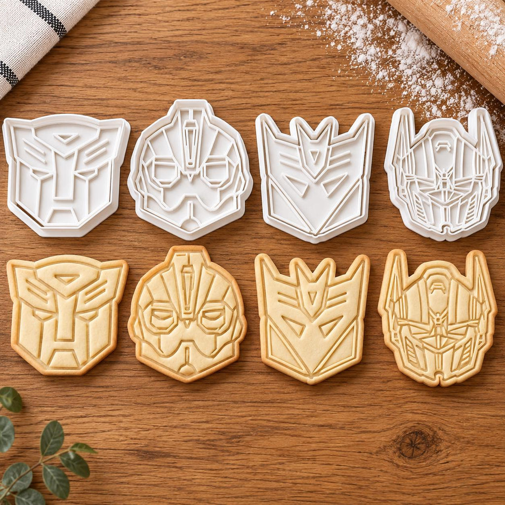Transformer shaped Cookie Cutter Set of 4 – Approx. 8cm | Biscuit Embossers