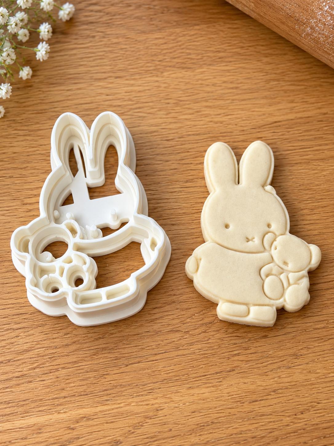 Miffy Bunny Teddy Cookie Cutter & Embosser Stamp | Fondant  Biscuit Cutter | Polymer Clay Tool