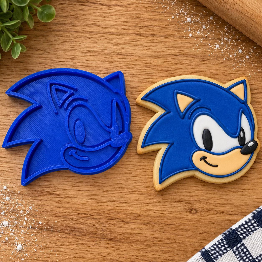 Sonic Inspired Cookie Cutter Set – 4 Character Biscuit & Fondant Stamps