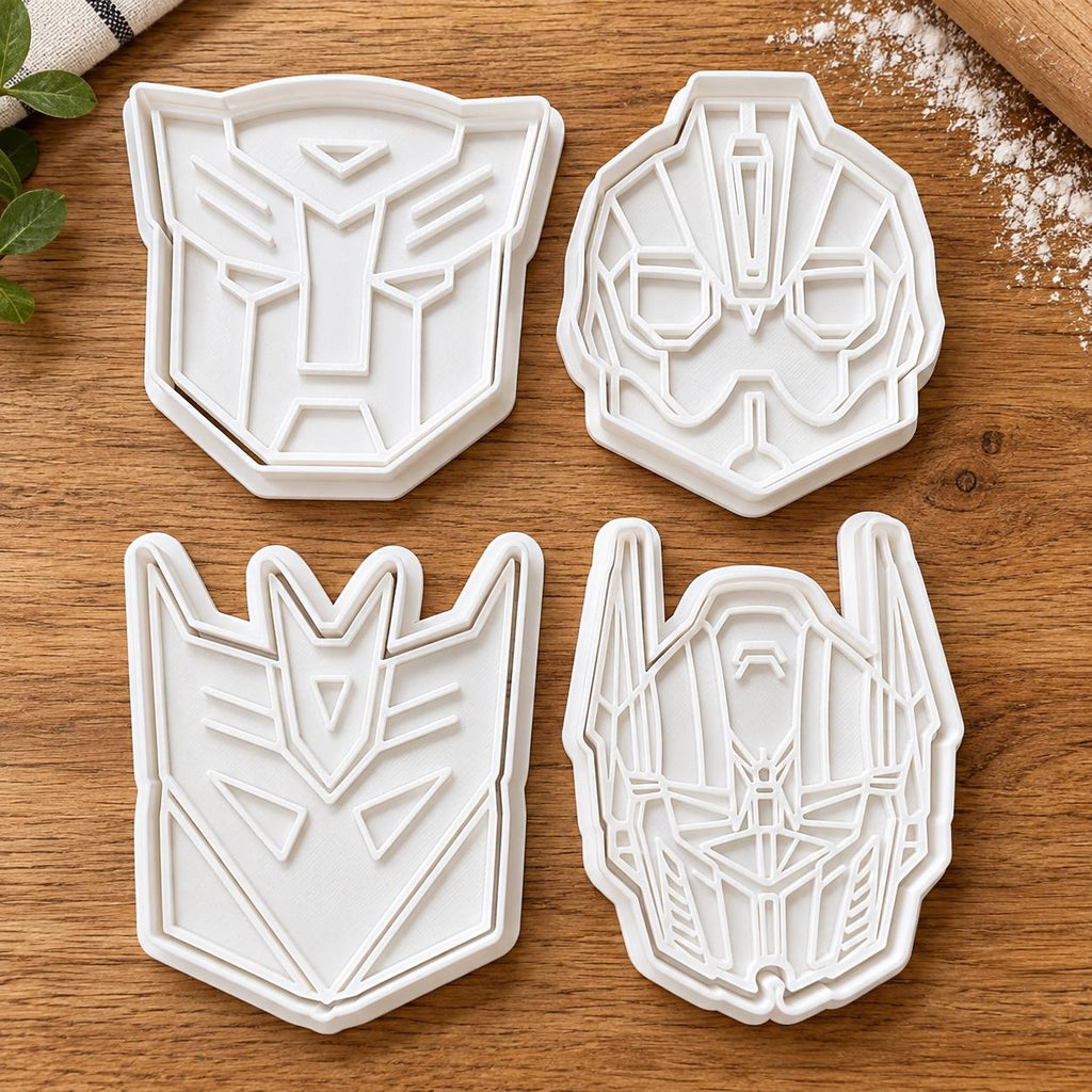 Transformer shaped Cookie Cutter Set of 4 – Approx. 8cm | Biscuit Embossers