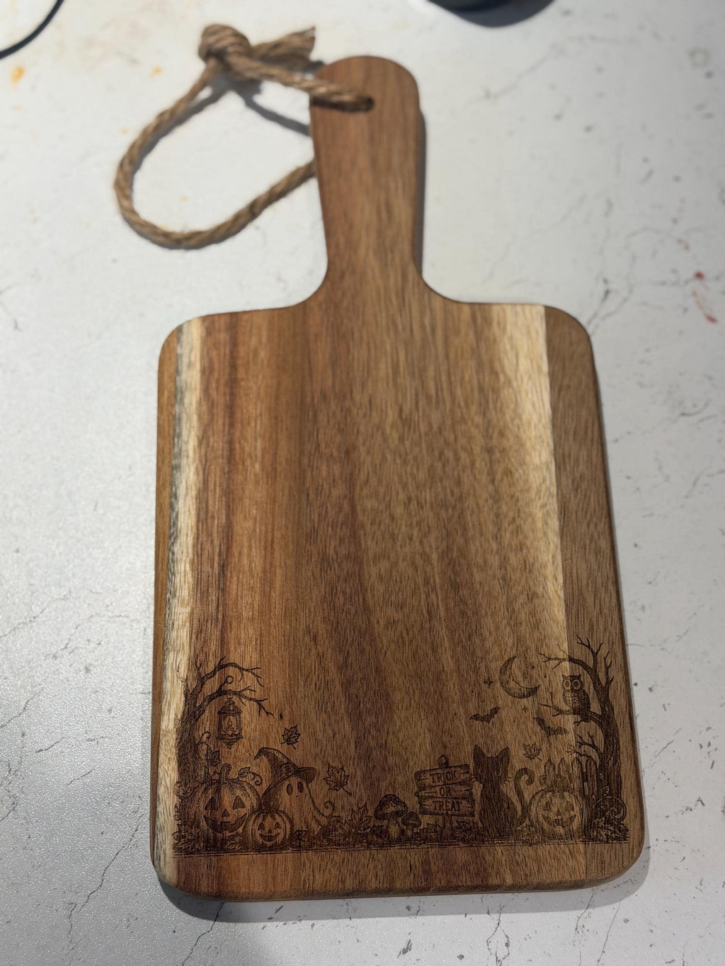 Halloween Acacia Wood Serving Board – Spooky Engraved Grazing Board